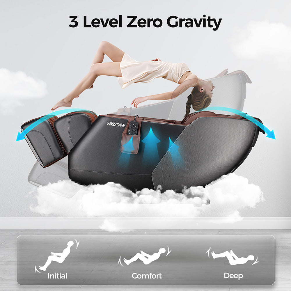 Zero Gravity Full Body Massage Chair With Heat And Handheld Remote Reclining Back, Foot Roller, Air Compression, Shiatsu Massage For Home And Office | Dark Brown