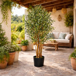 125cm  Design Uk Realistic Artificial Olive Tree In Black Plastic Pot