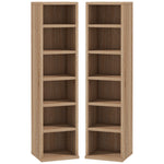 Set Of 2 Cd Storage Units With Adjustable Shelves | One Size | Yellow