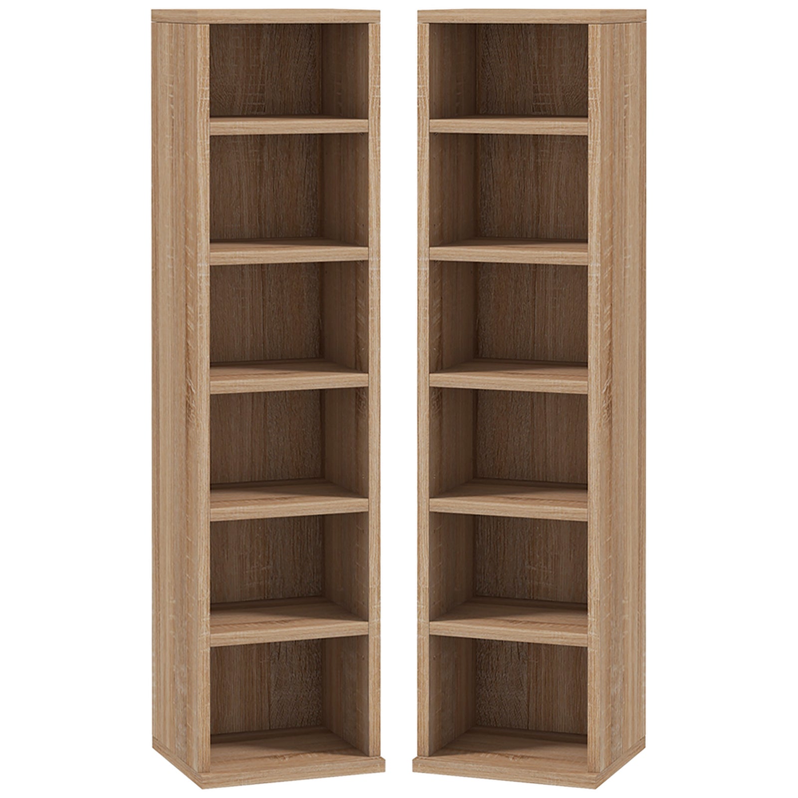 Set Of 2 Cd Storage Units With Adjustable Shelves | One Size | Yellow