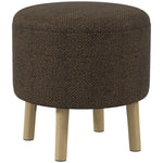 Round Storage Ottoman, Hidden Space, Cushioned | Brown