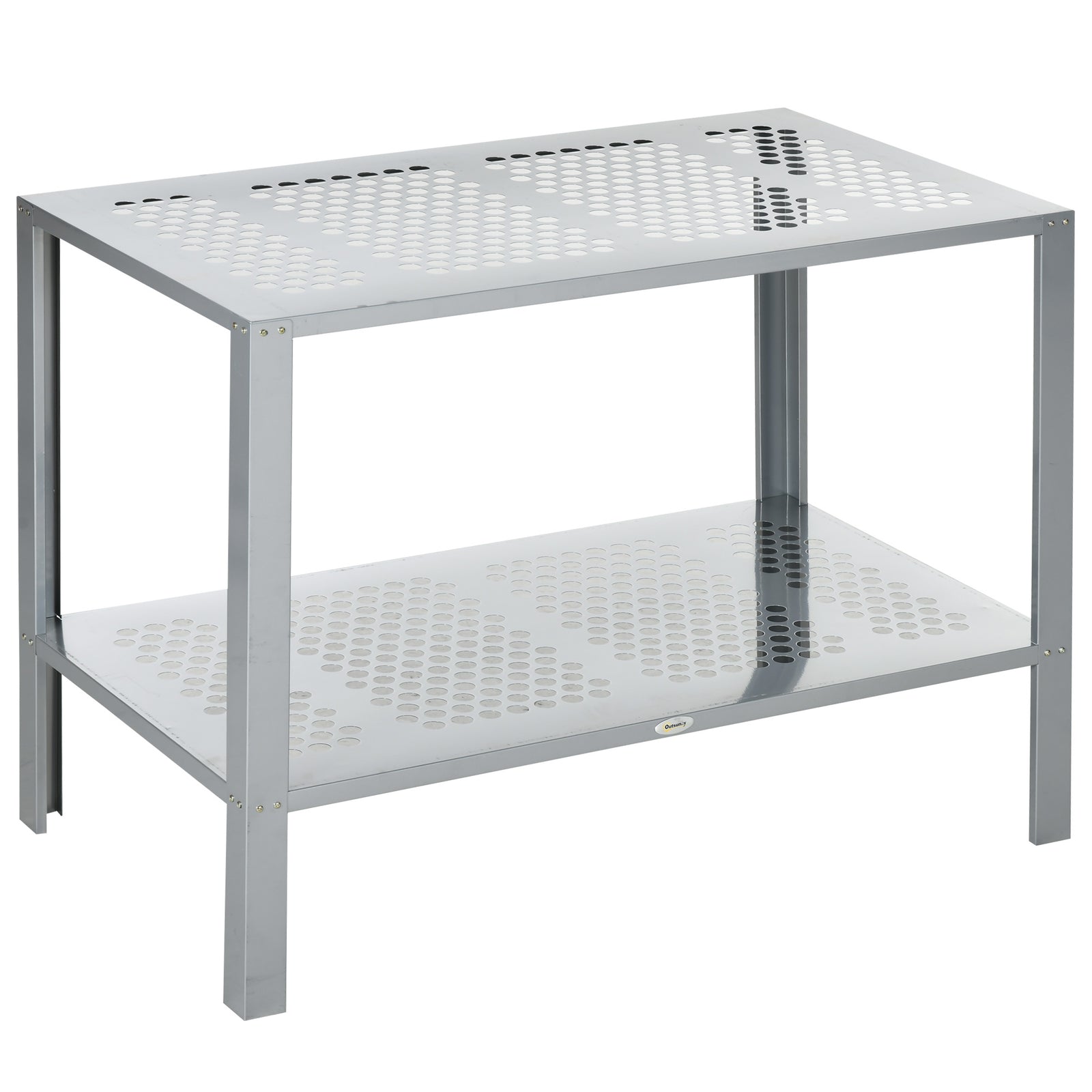 2-tier Plant Stand Storage Organizer Steel Display Shelf