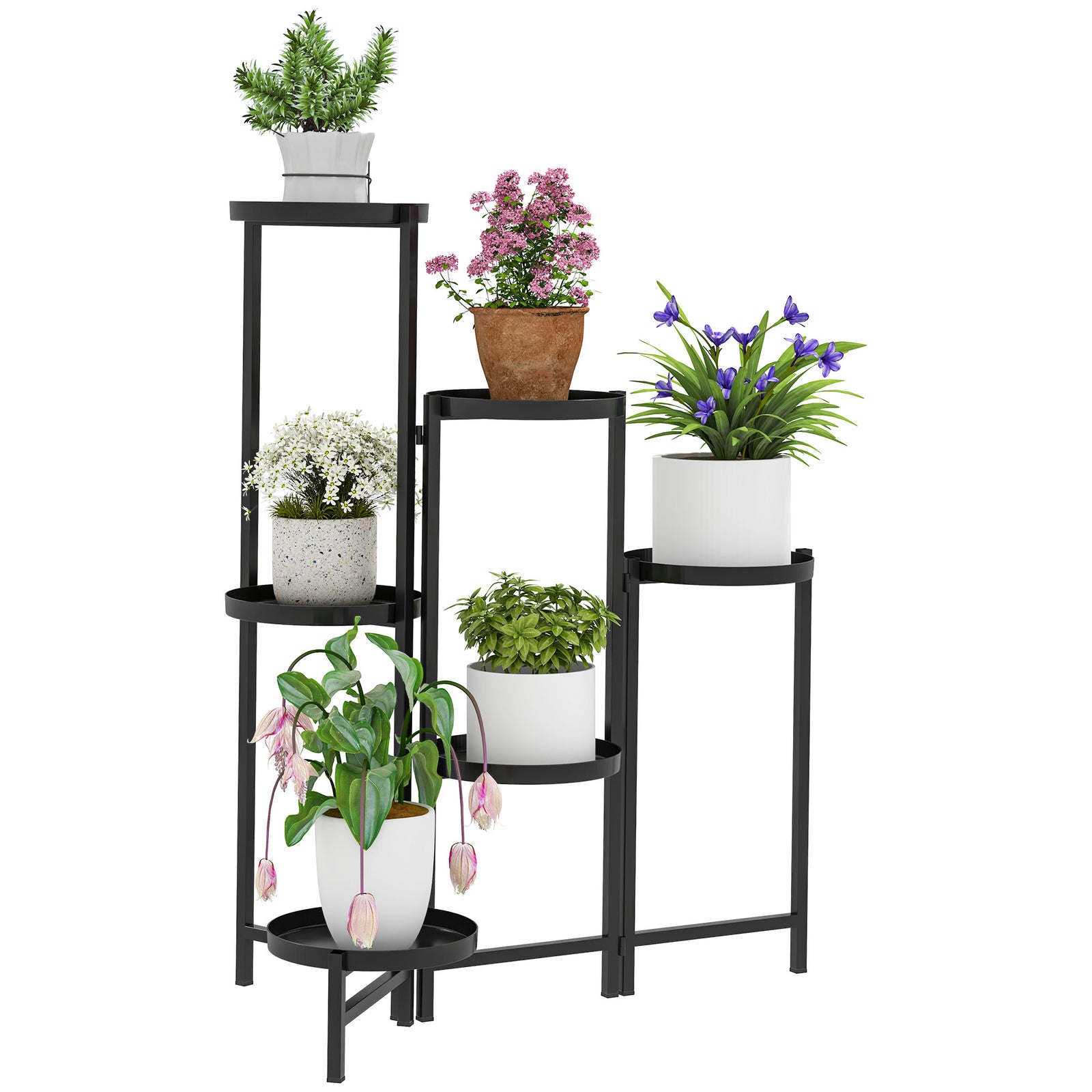 3 Tier Foldable Corner Plant Stand For Indoor Outdoor