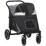 Foldable Dog Carriage W/ Universal Wheels, Shock Absorber | Black