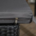 Rattan Garden Chairs W/ Cushion, Wicker Dining Chairs | Set of 4 | Black