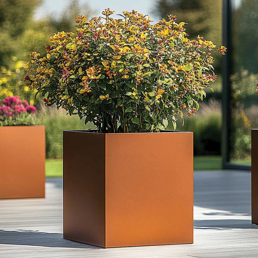 Zinc Galvanised Square Planter | 60cm x 60cm x 60cm | Copper