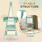 Double-sided Art Easel For Kids W/ Paper Roll, Storage Baskets | Green