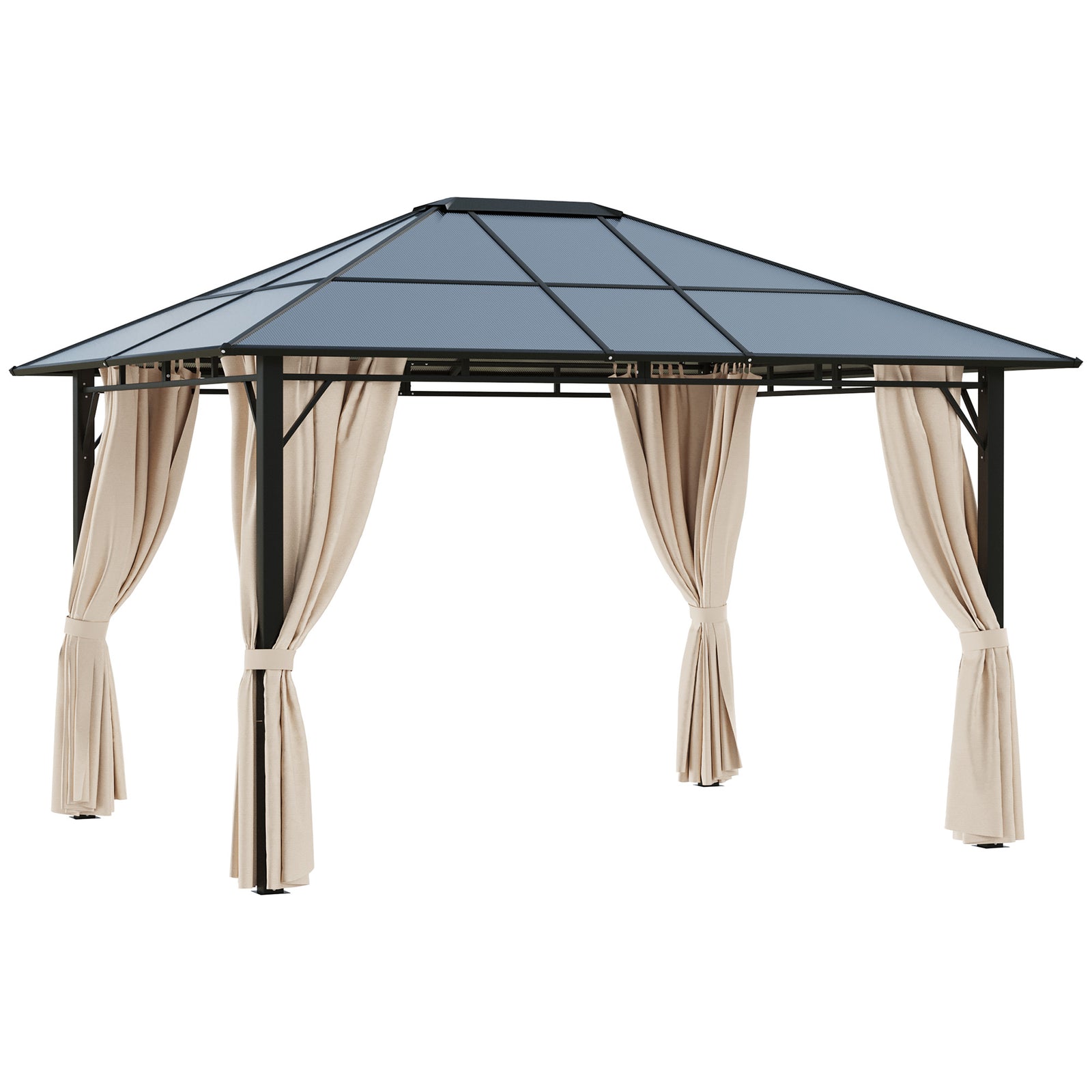 3.6x3metre Hardtop Gazebo Garden Pavilion With Pc Roof