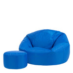 Classic Indoor Outdoor Bean Bag & Pouffe Chair | Blue