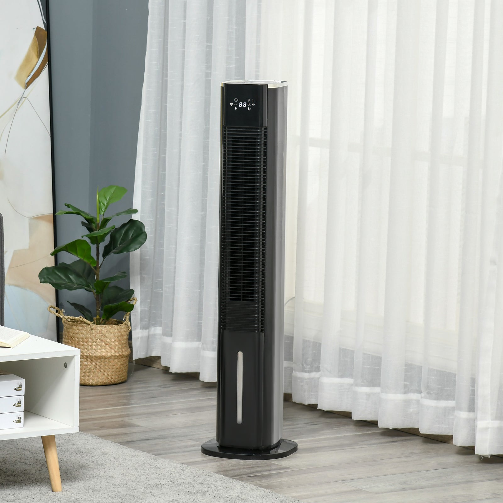 Quiet Air Cooler, Humidifier Evaporative Ice Cooling Fan | One Size | Black