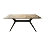 San Diego Marble Top Dining Table With Emily Leather Chairs | Black