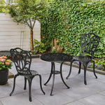 3 Piece Patio Bistro Set Outdoor Table Set | Black
