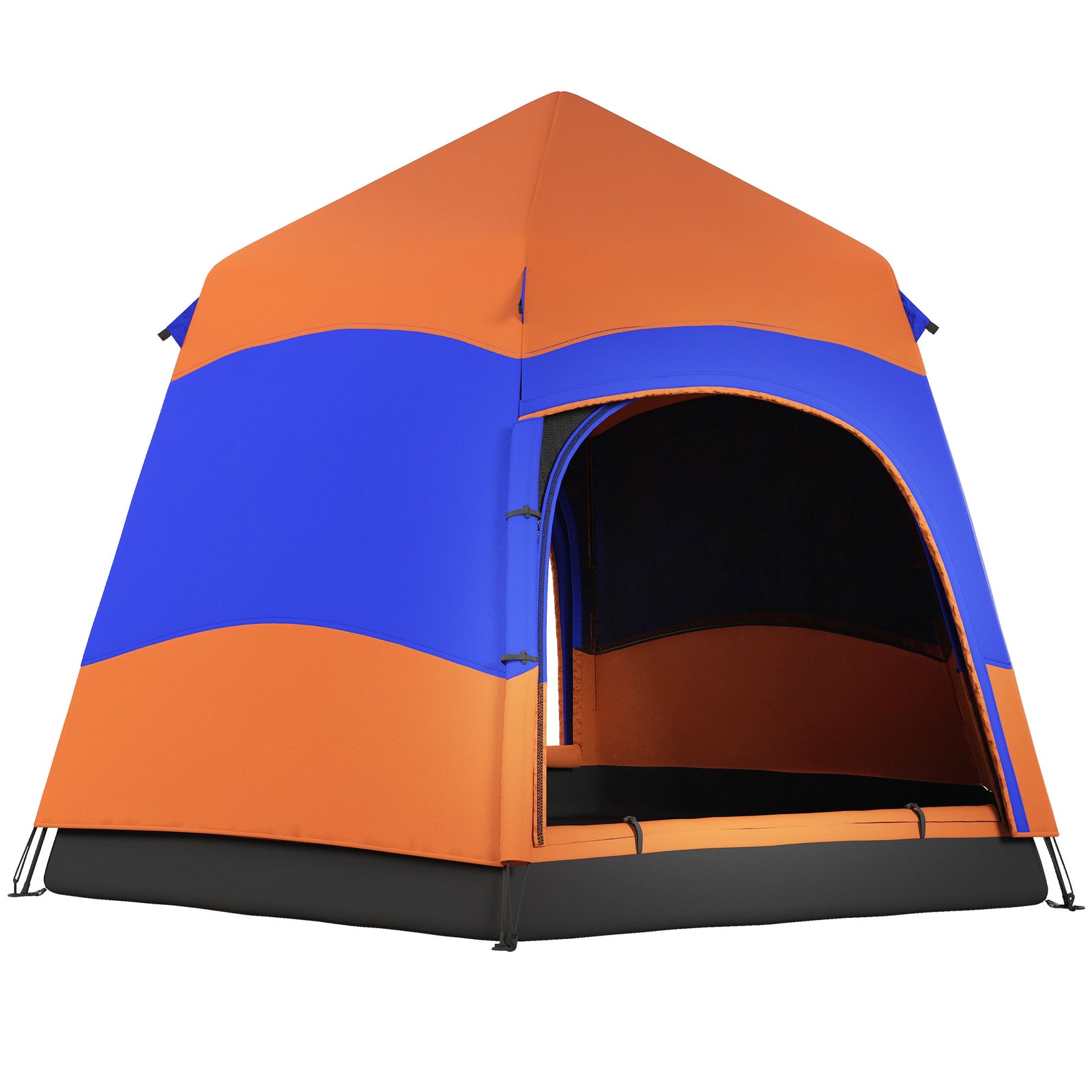 4 Person Pop Up Tent Camping Festival Hiking Shelter Family | Orange