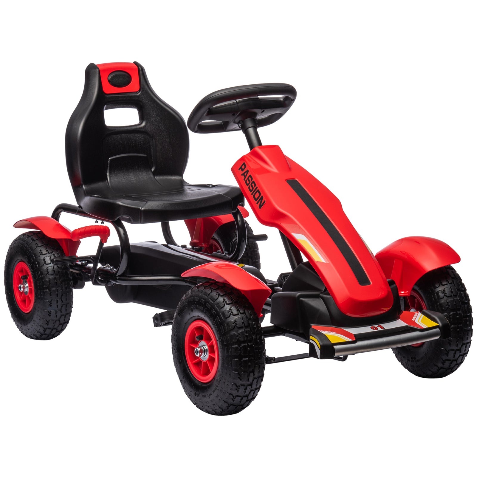 Pedal Go Kart W/inflatable Tyres, Handbrake | Red