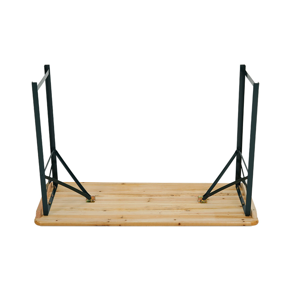 Outdoor Wooden 3-piece Garden Table Bench Furniture Set