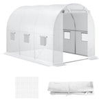 Plant Nursery Cover With Zipper Door - White