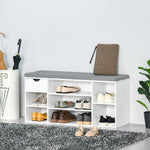 Shoe Storage Cabinet Bench W/ Cushion Adjustable Shelves