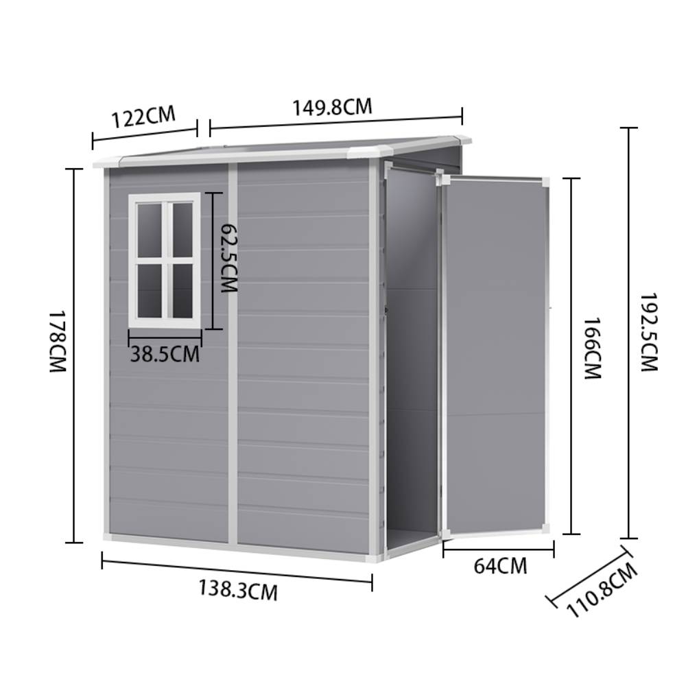 5x4ft Durable Outdoor Plastic Storage Shed With Floor – Weatherproof Garden & Patio Organizer For Tools & Equipment