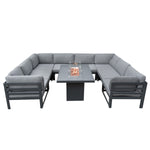 Modular Garden Furniture Set With Fire Pit | Anthracite