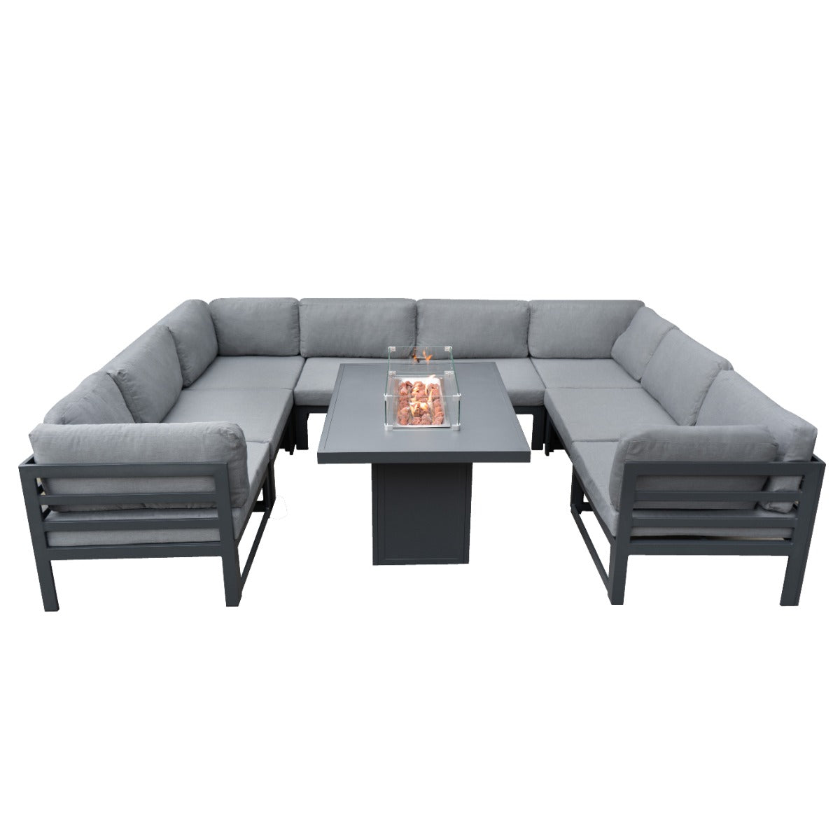 Modular Garden Furniture Set With Fire Pit | Anthracite