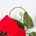 HOMESCAPES Artificial Red Velvet Poinsettia Garland, 195 Cm Long