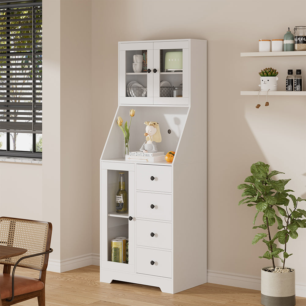 Kitchen Pantry Storage Cabinet Sideboard | Black