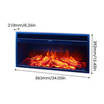 34-inch Electric Fireplace Suite, Black Fire With White Surround, 7-color Adjustable Led Mood Light, Stove-style Heater