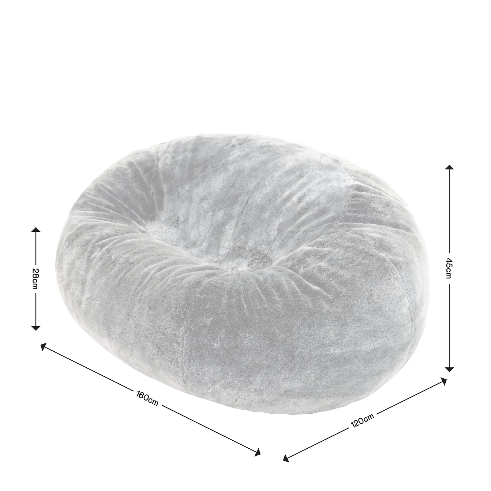 Cloud Giant Faux Fur Bean Bag 2-seater