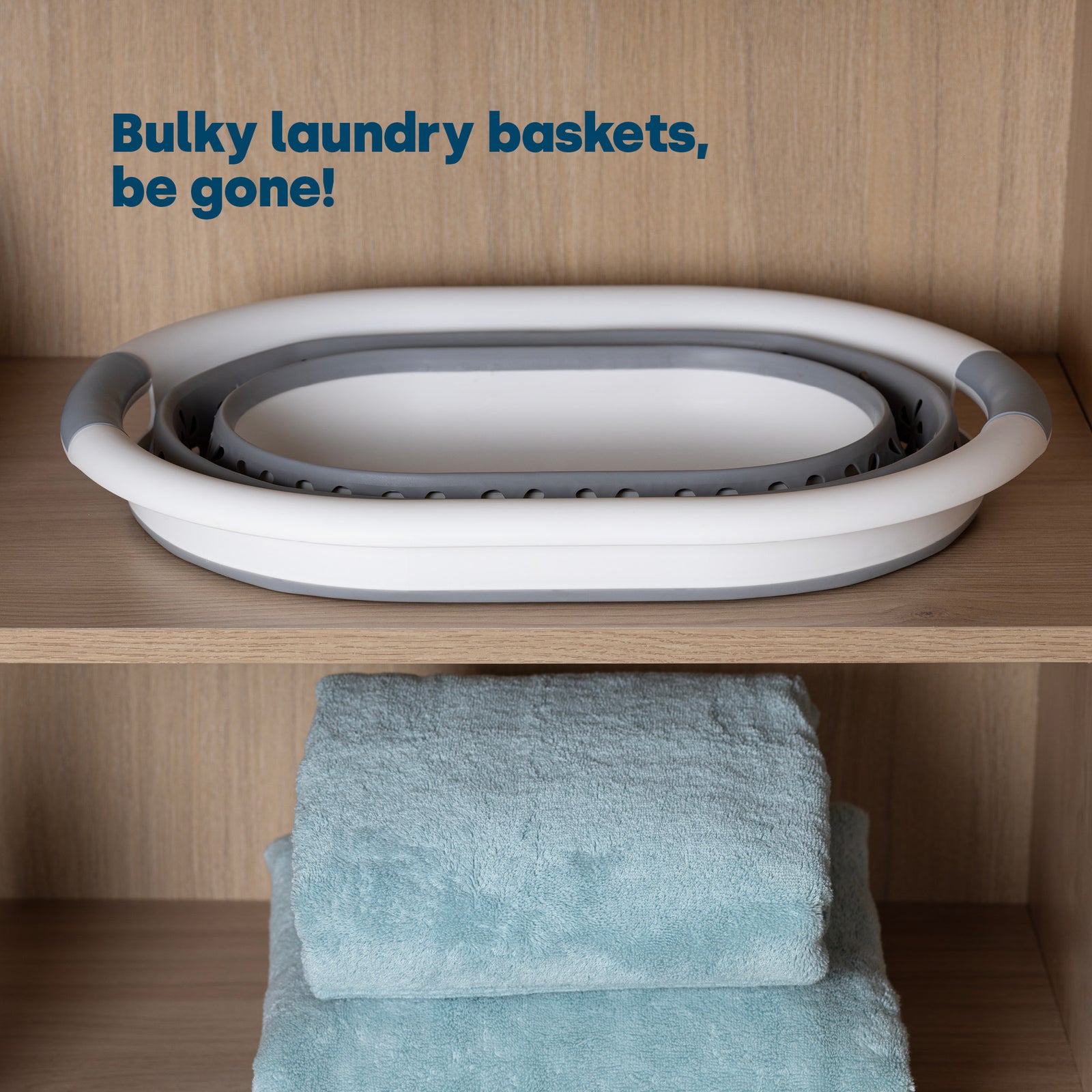 Floral Foldaway Laundry Basket - Grey