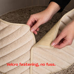 Round Faux Fur Christmas Tree Skirt With Velcro Closure | Neutral