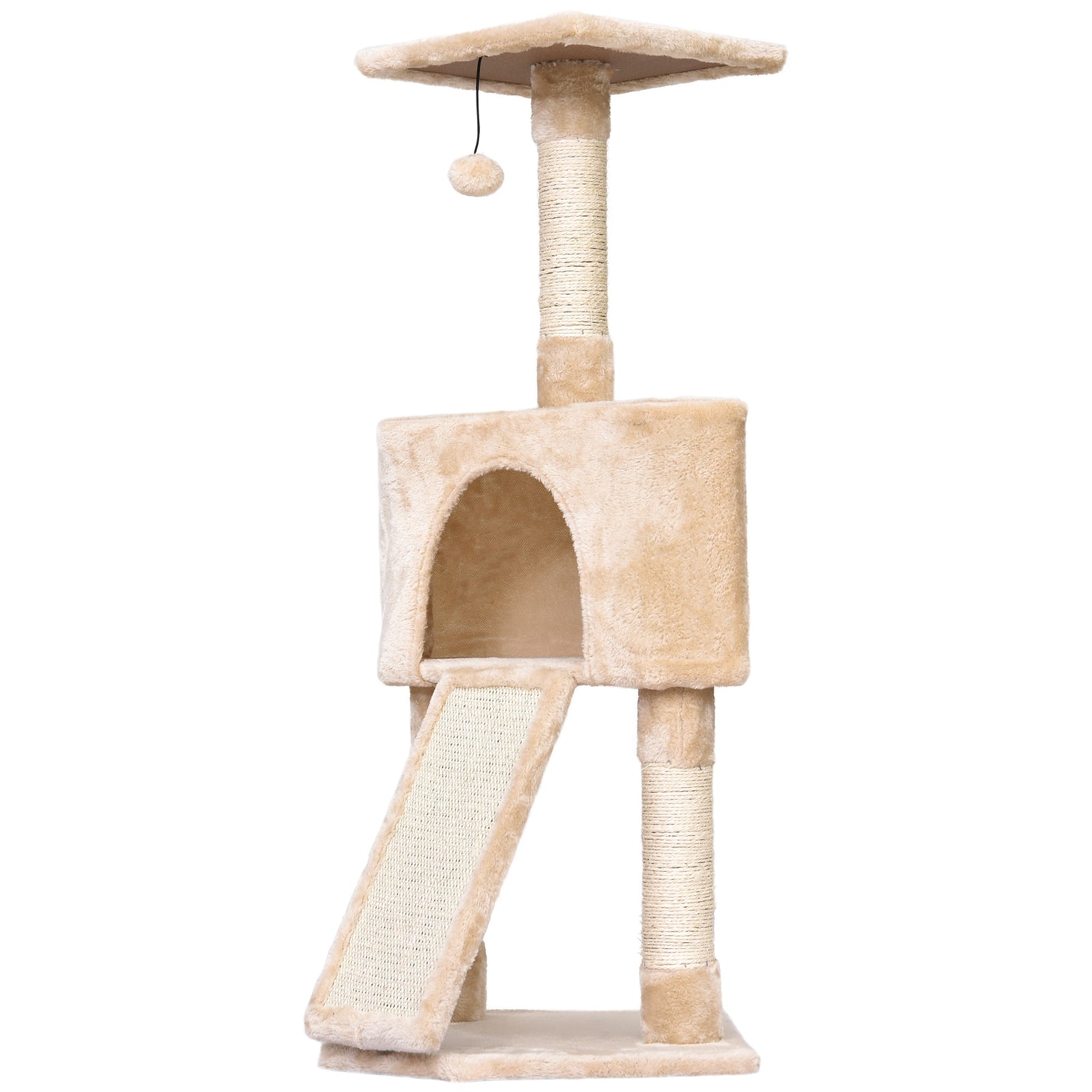 Corner Cat Tree Tower For Indoor Cats With Scratching Post, Condo | Beige