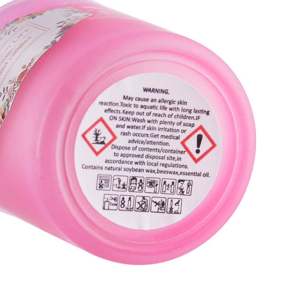 Lemon And Rose Soy Wax Scented Candle For Relaxation & Home Décor