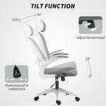 Executive Mesh Office Chair With Headrest, Lumbar Support | One Size | Gray