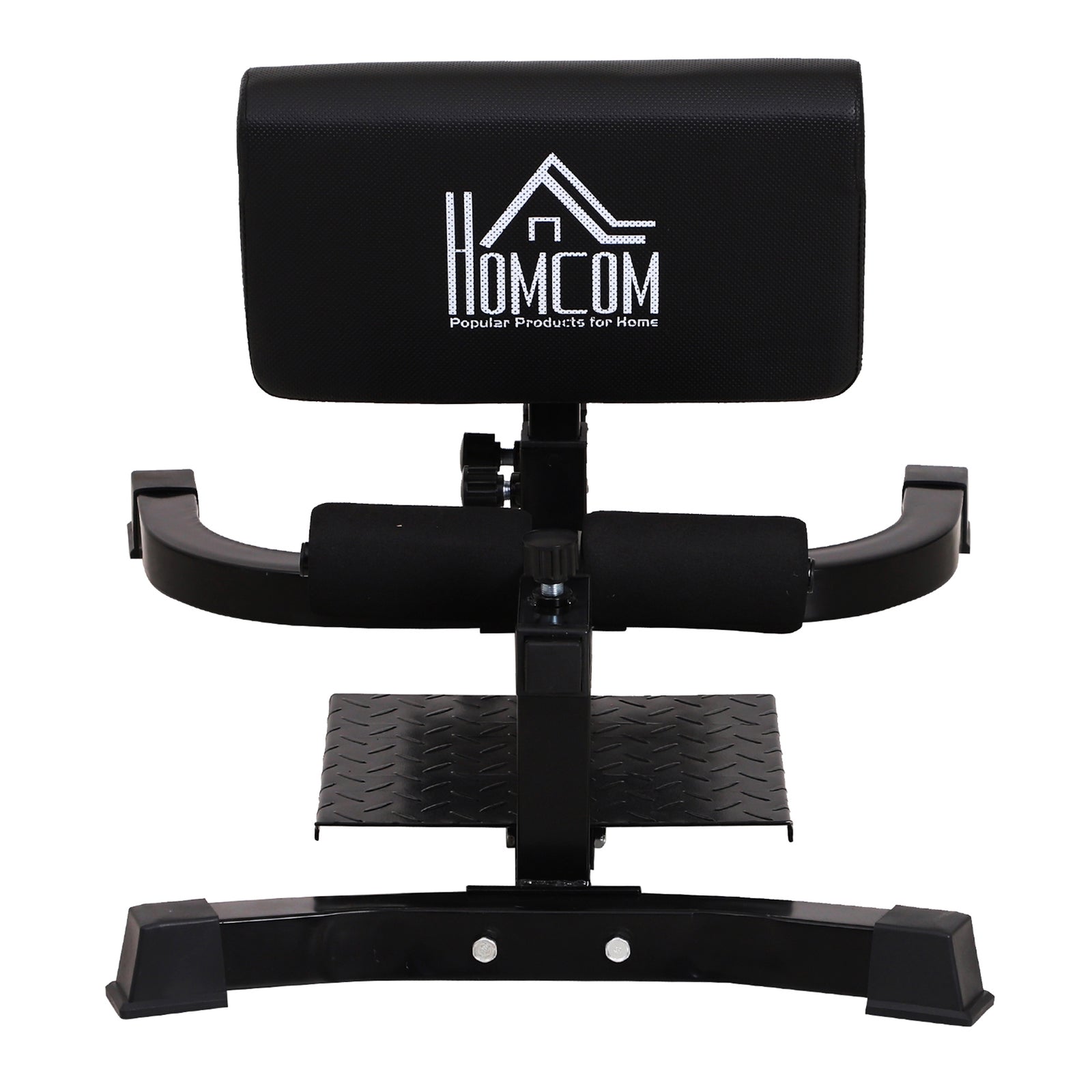 HOMCOM Squat Bench Trainer, Sit Up Machine, Black