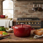 4.75l Enameled Cast Aluminium Dutch Oven Pot With Lid | Red