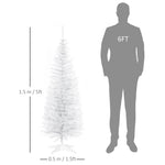 5ft Pencil Artificial Christmas Tree With Solid Stand Tips White | 5ft | White