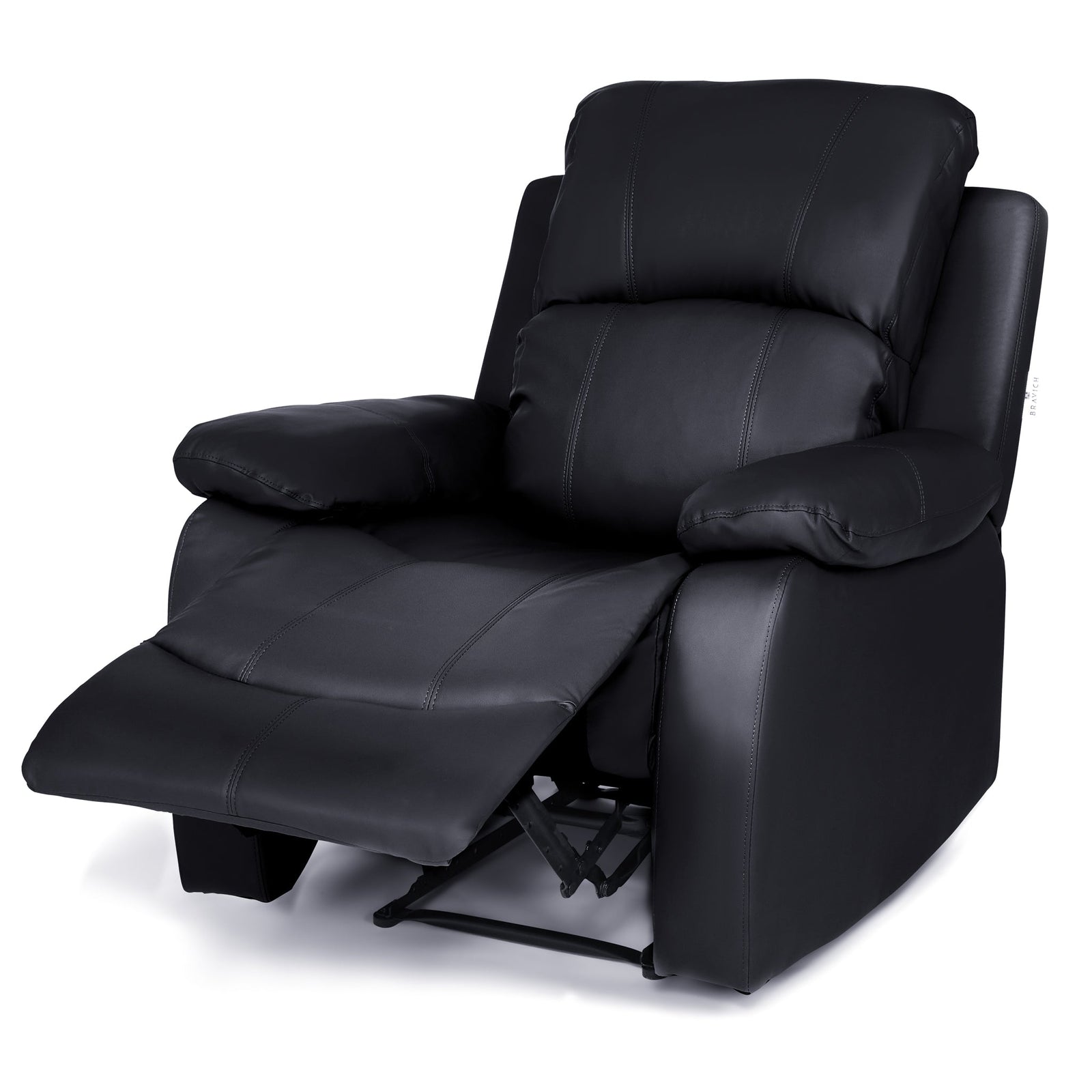Bonded Leather Recliner Armchair | Black
