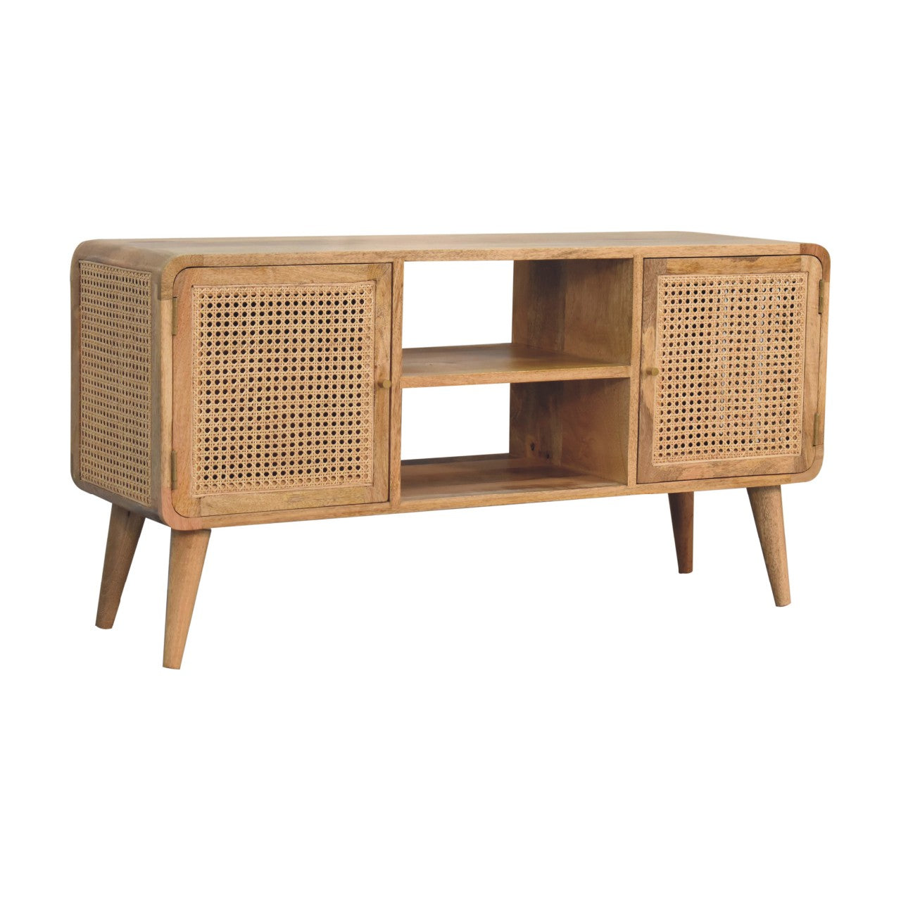 Solid Wood Larrisa Woven Media Unit