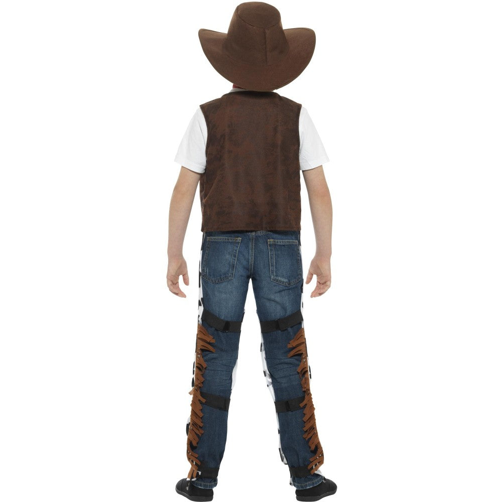 Texan Cowboy Costume, Child, Brown & Black | Age 10-12