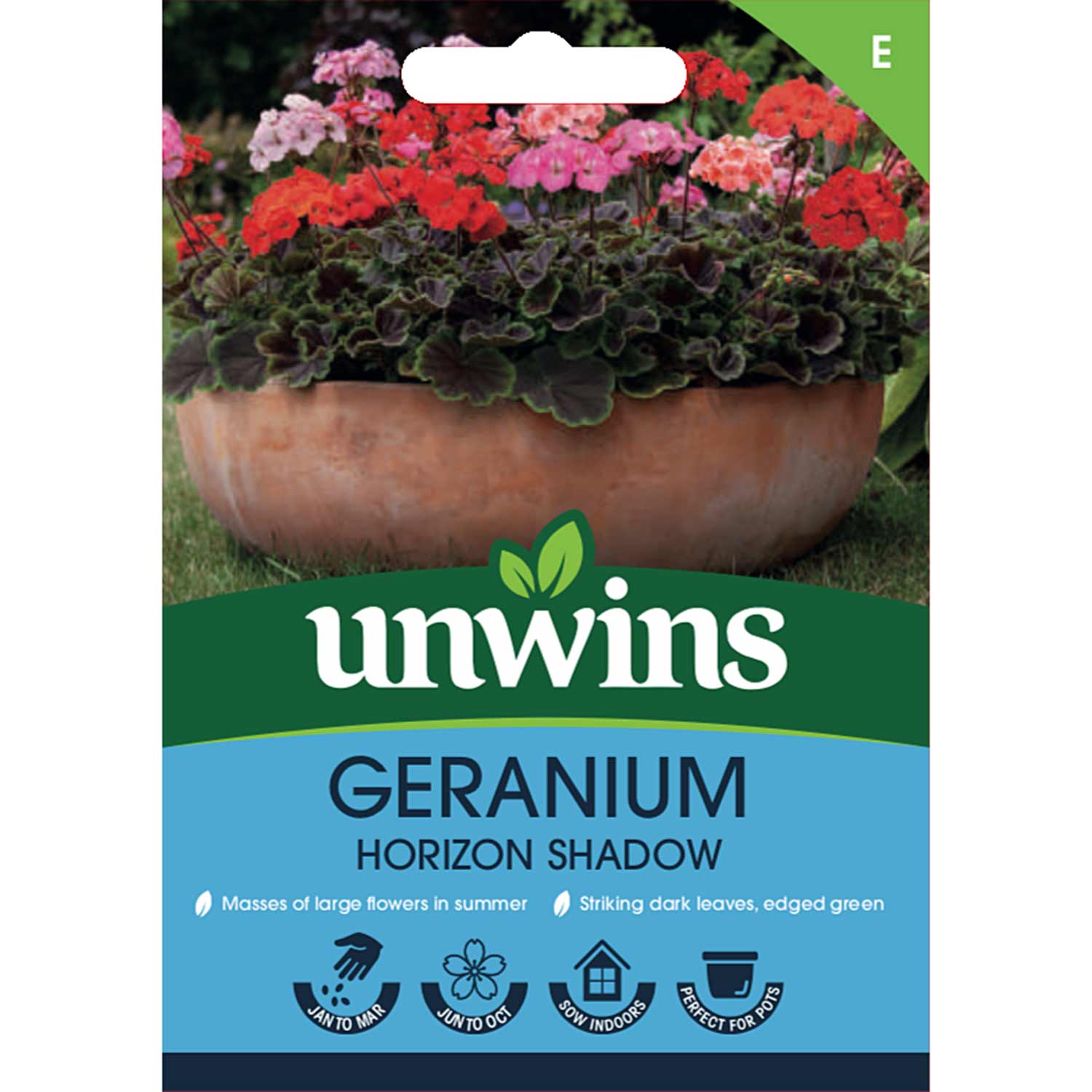 Geranium Horizon Shadow - Chocolate Foliage, Mixed Flowers | 8 Seeds | Multi