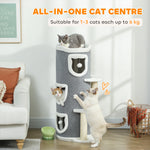 PawHut 101 Cm Cat Tree Cat Condo For Indoor Cats With Sisal Scratching Post