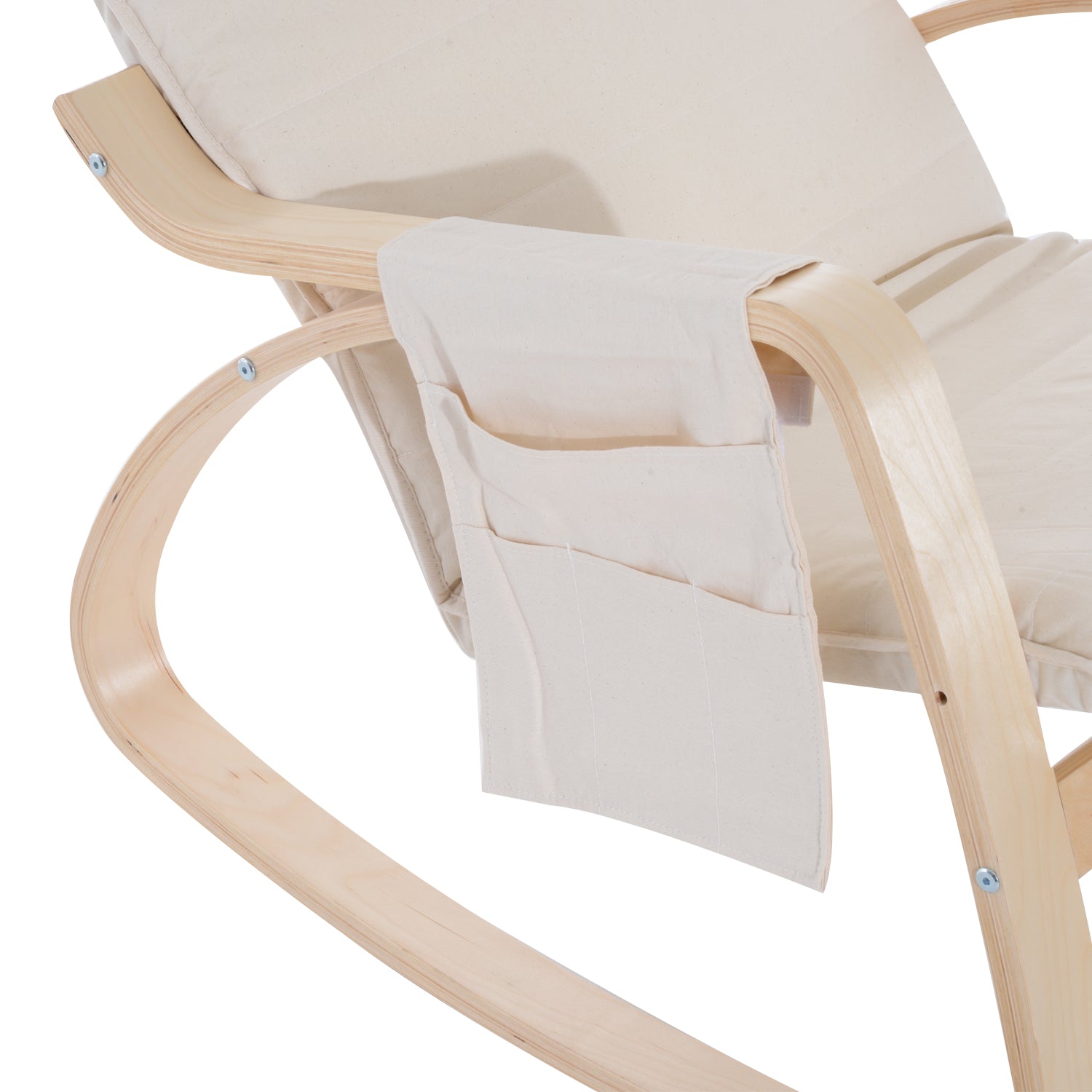 Rocking Chair Recliner Armchair With Adjustable Footrest | One Size | Cream