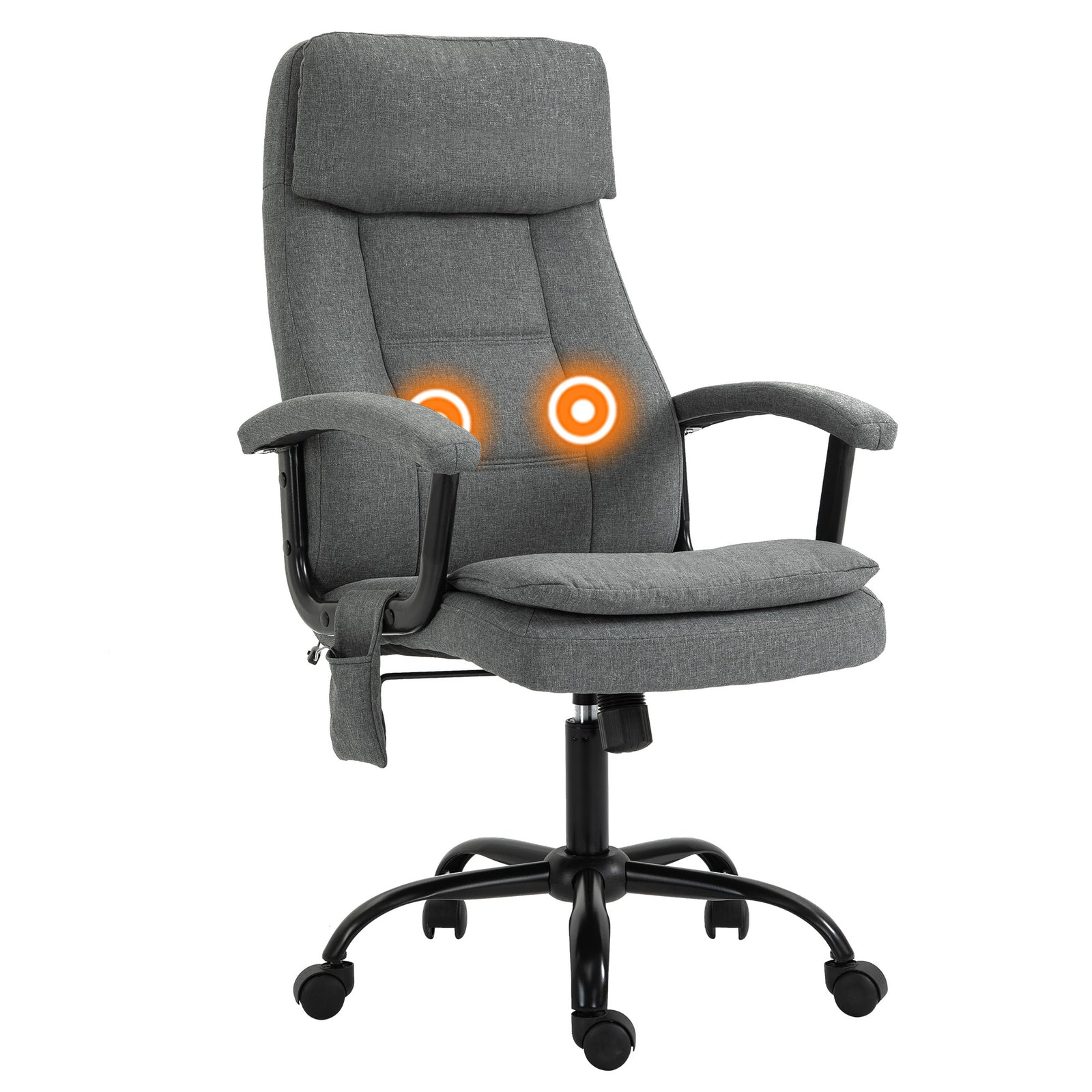 2-point Massage Linen Office Chair Grey
