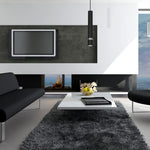 Joker Contemporary Pendant Lamp 1xgu10 Hand Made Cylindrical Style Light Finished In Matt Black With Chrome Detail