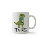 Dyzi Tea-rex Quote Ceramic Coffee Mug White Dinosaur Fun Design