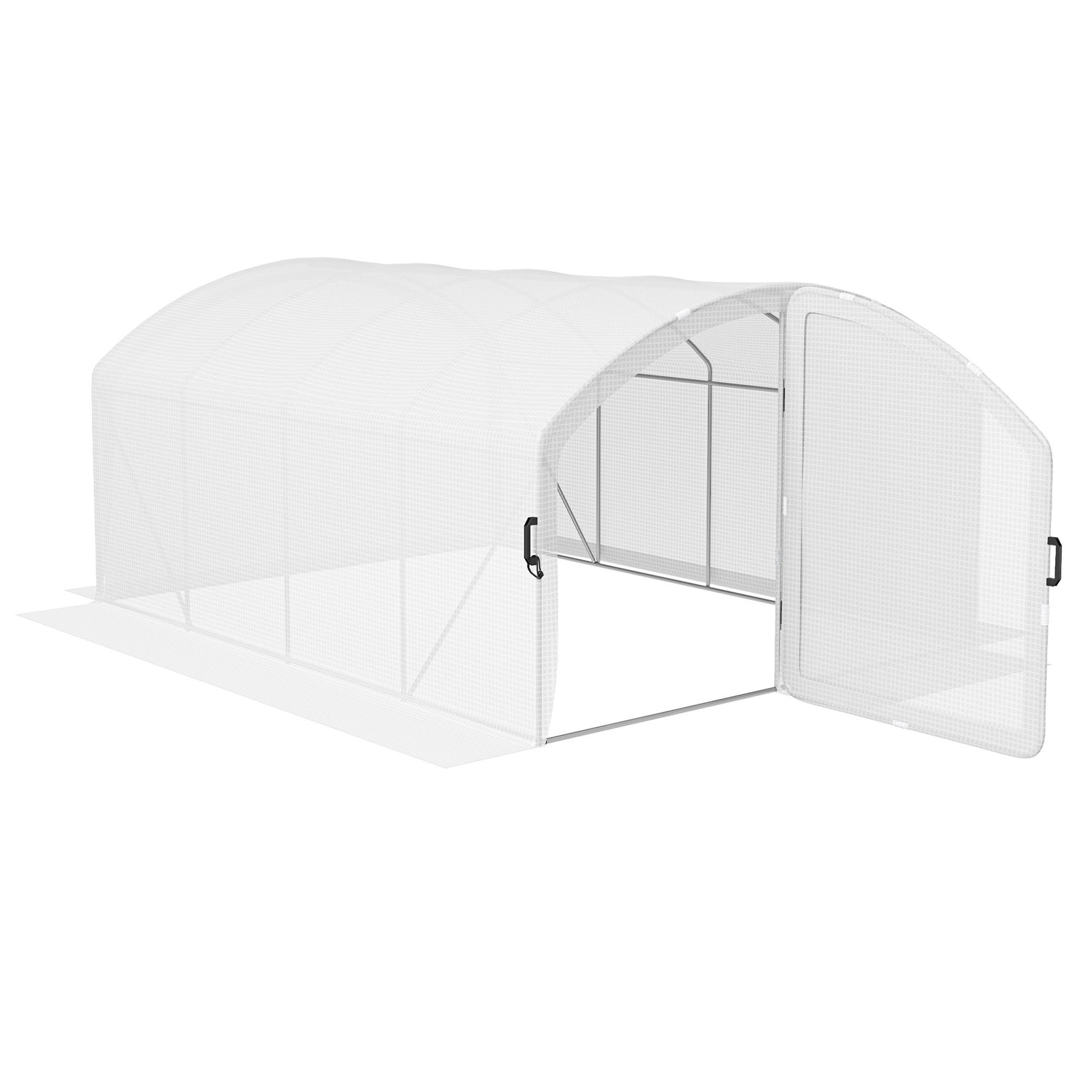 Walk-in Polytunnel Greenhouse W/ Pe Cover 4x3x2m