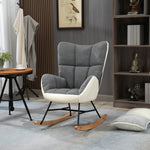 Rocking Chair For Nursery Upholstered Wingback Armchair