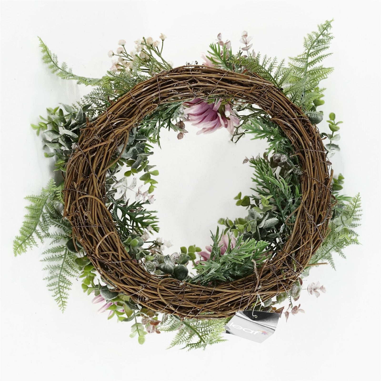 45cm Artificial Pink  Blossom Floral Wreath