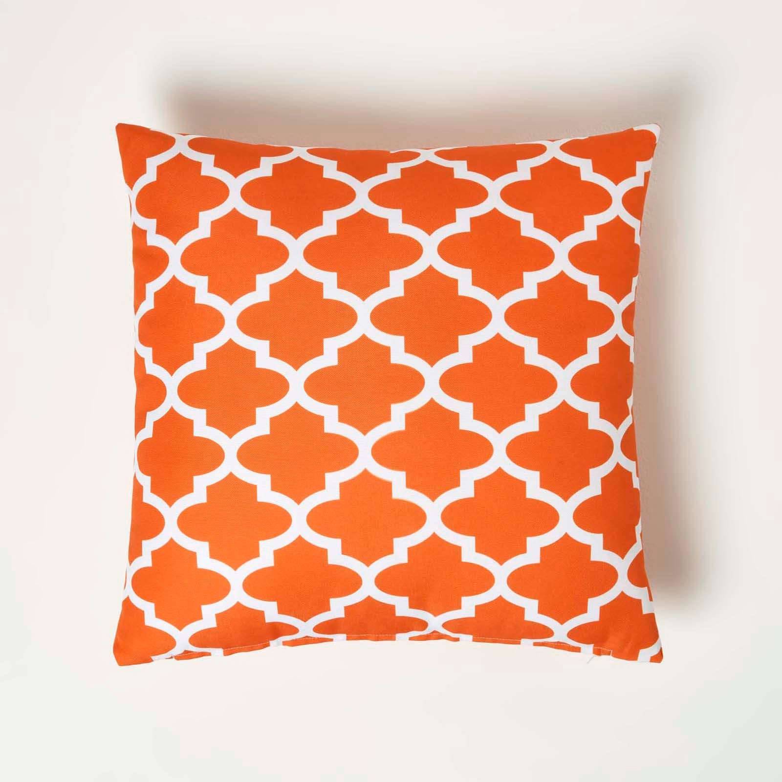 Orange Geometric Outdoor Cushion 45 X 45 Cm, Set Of 2 | 45cm x 45cm | Orange