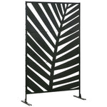 6.5ft Metal Privacy Screen W/ Stand, Banana Leaf